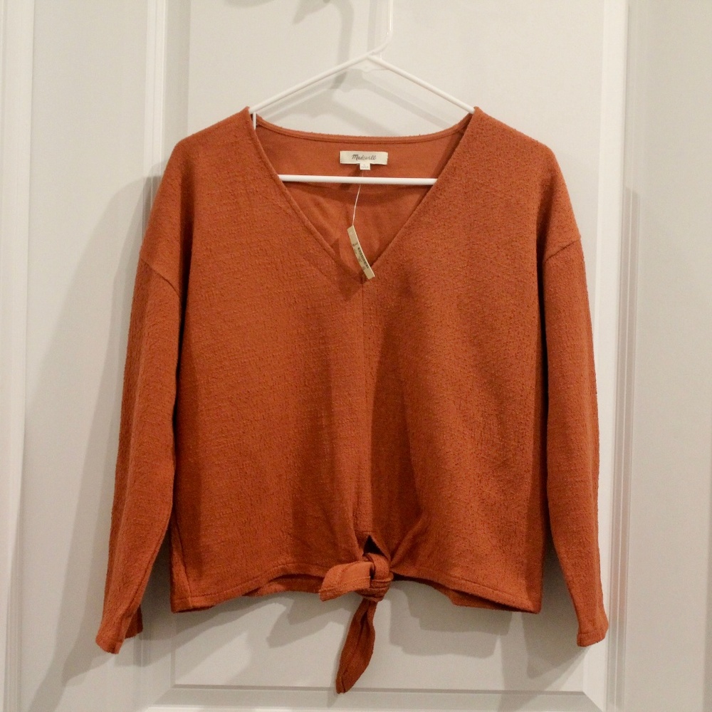 Madewell Textured tie-front top